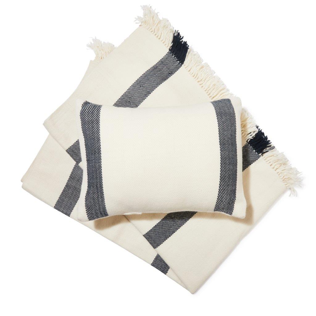 Handwoven Throw Blanket & Lumbar Cushion