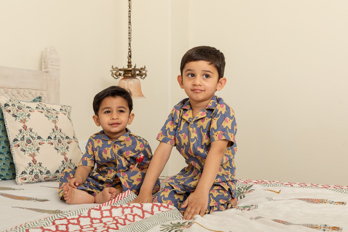 Midnight Elephant Pajama Set