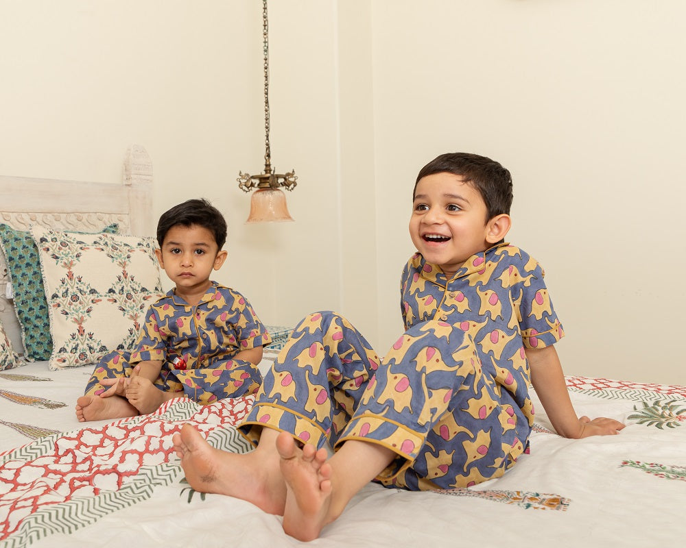 Midnight Elephant Pajama Set