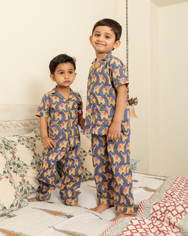 Midnight Elephant Pajama Set