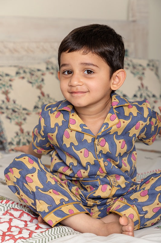 Midnight Elephant Pajama Set