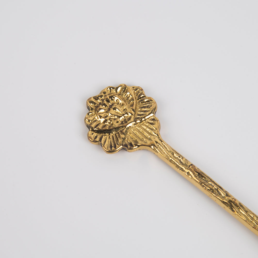 Brass Tea / Dessert spoons (Lotus)