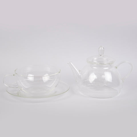 Glass Tea Pot with Tea Cup