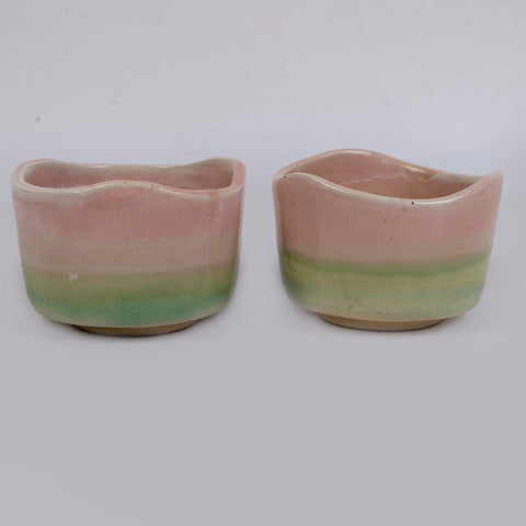 Pastel Tricolour Dessert Ceramic Bowl