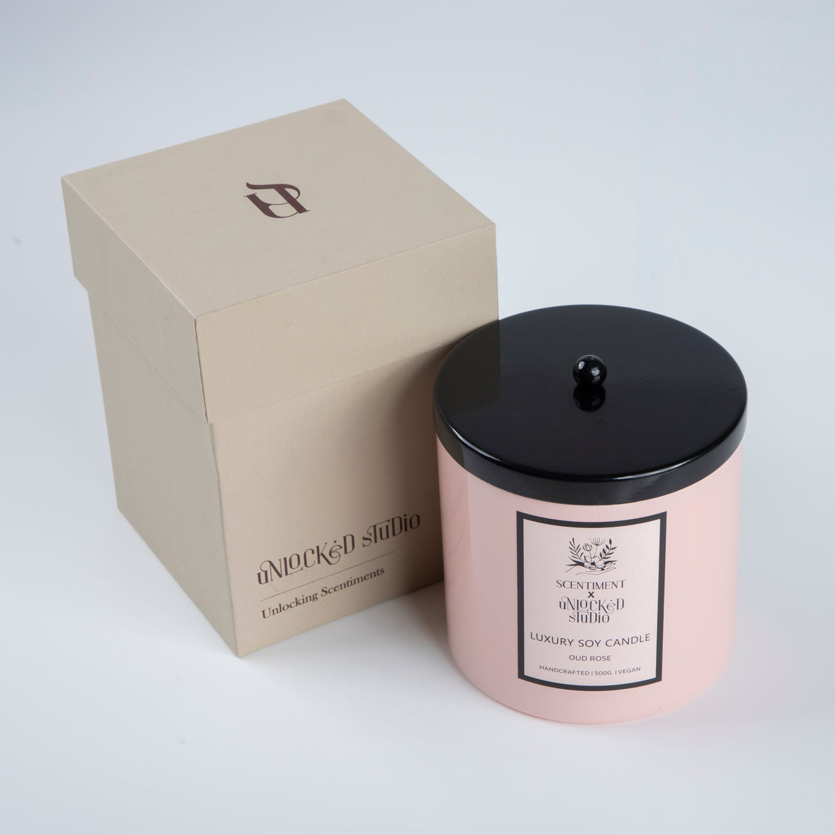 Soy Wax Midi Candle - Oud & Rose