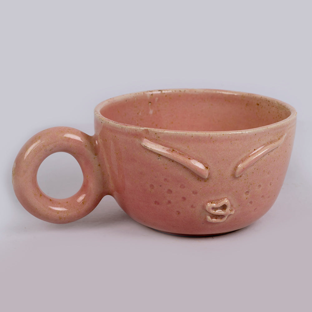 The Sage Ceramic Face Cappuccino Mug (Pink)