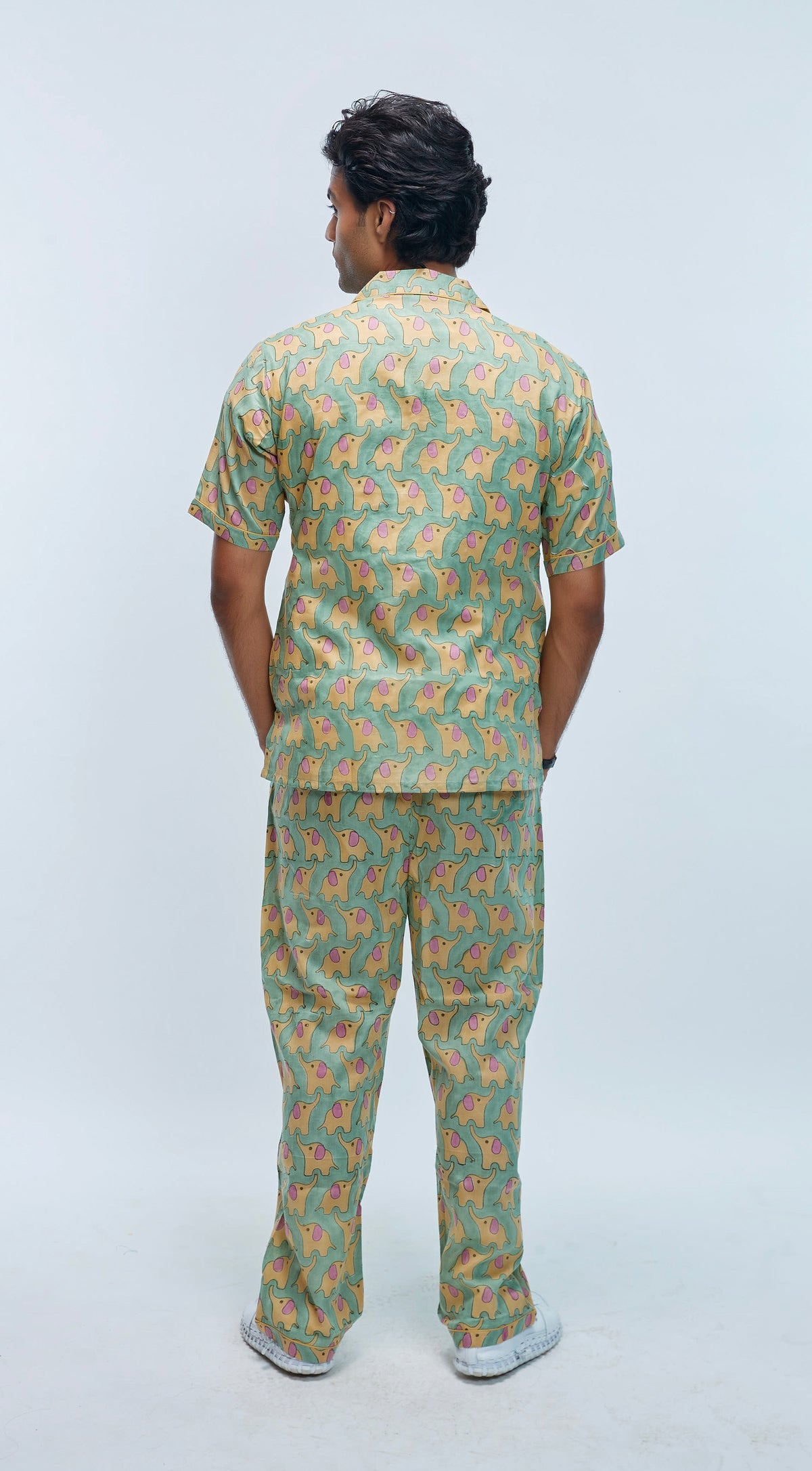 Green Elephant Print Loungewear