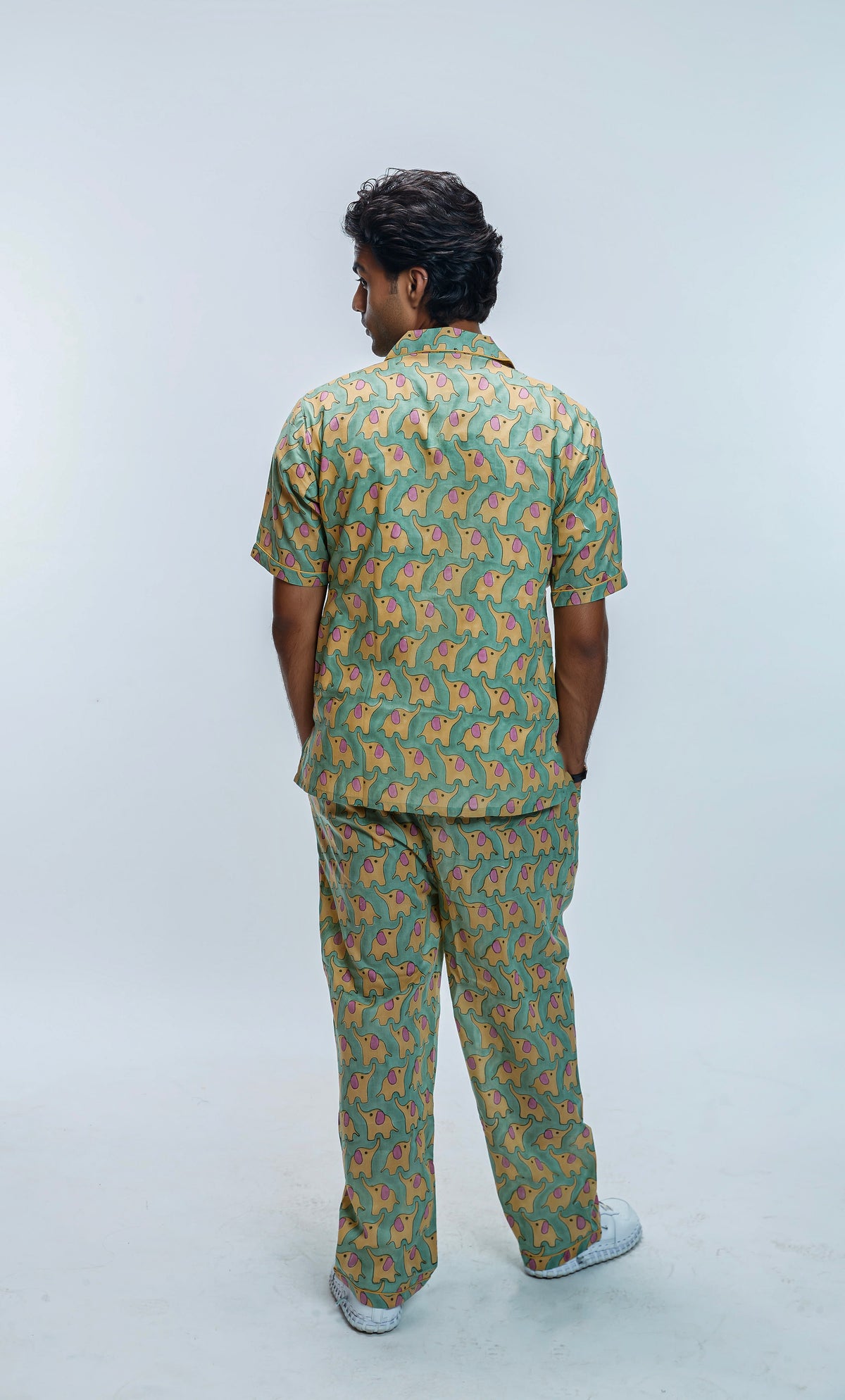 Green Elephant Print Loungewear