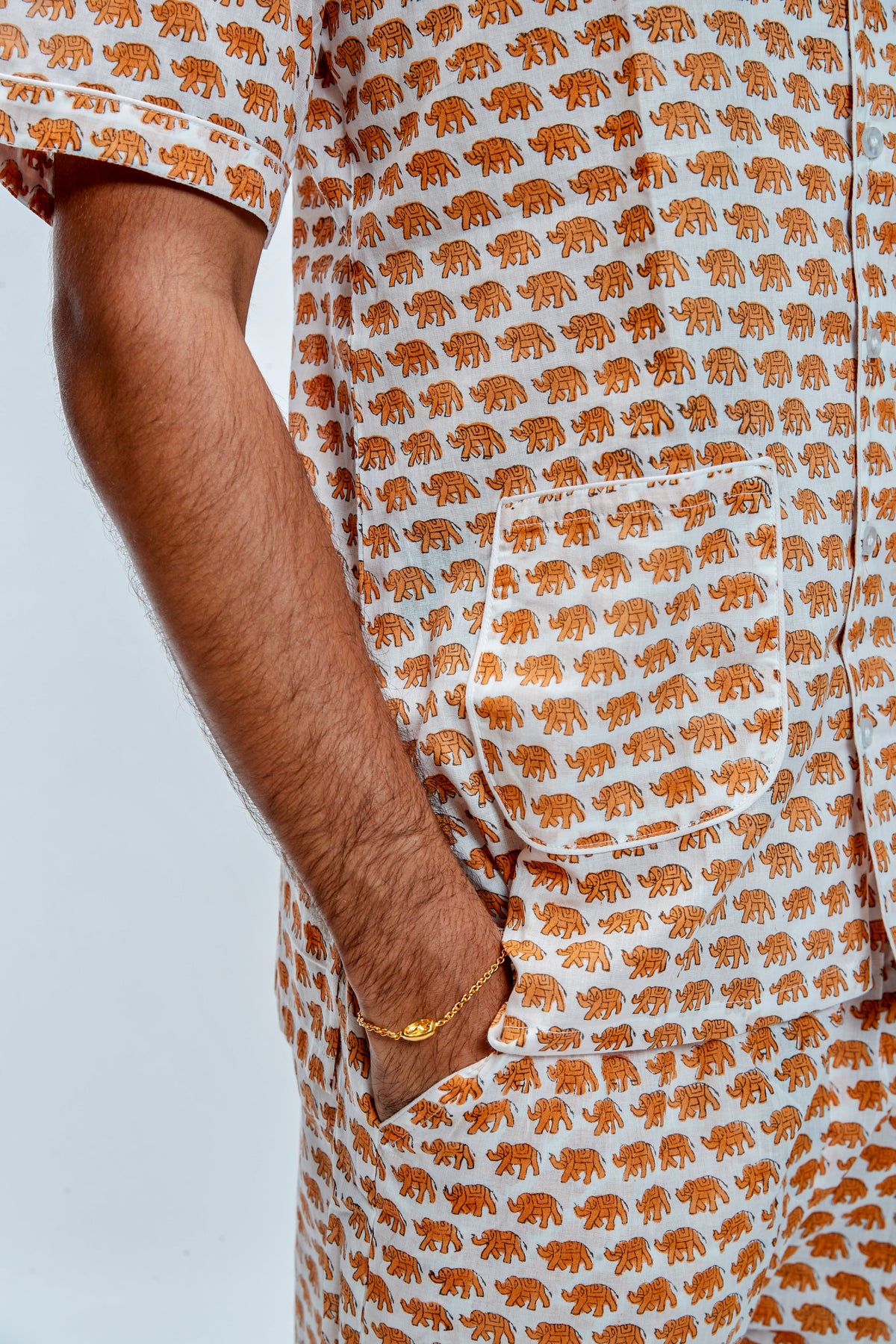 Small Orange Elephant Print Loungewear