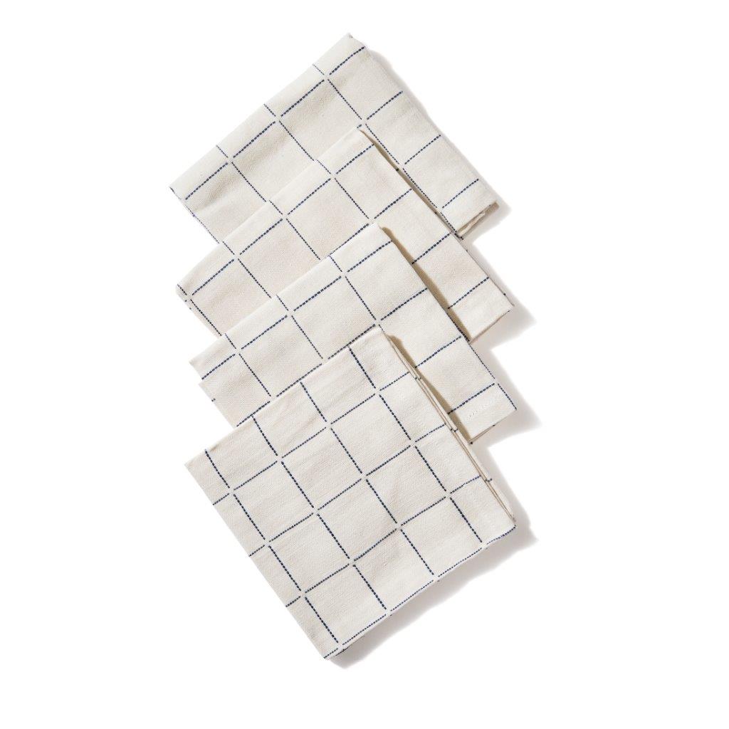 Grid Printed Napkins (Set Of 4)