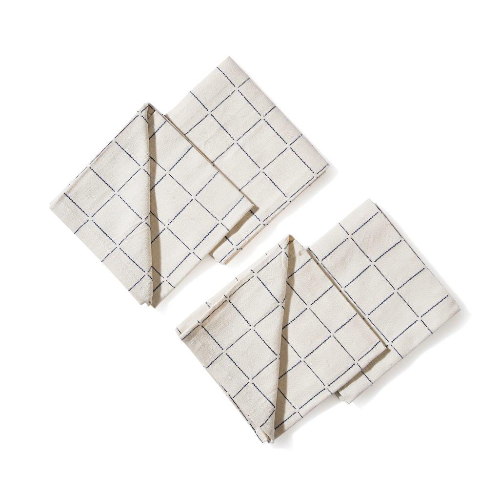 Grid Printed Napkins (Set Of 4)