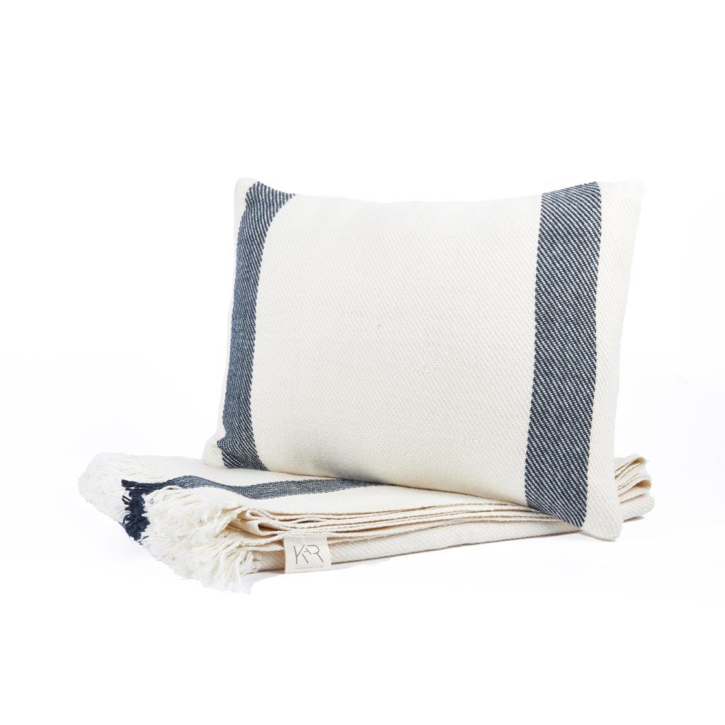 Handwoven Throw Blanket & Lumbar Cushion