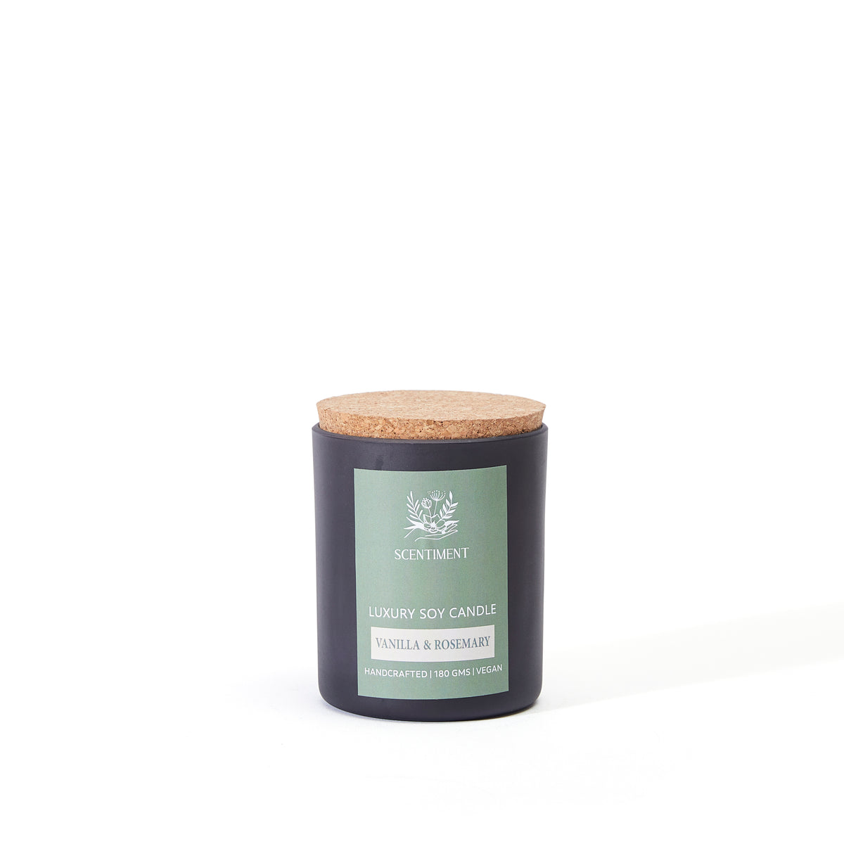 Luxury Soy Candle - Vanilla & Rosemary Fragrance