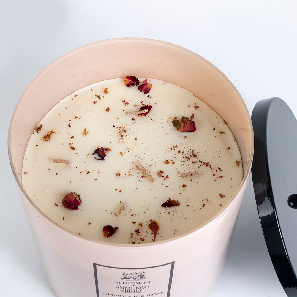 Soy Wax Large Candle - Oud & Rose