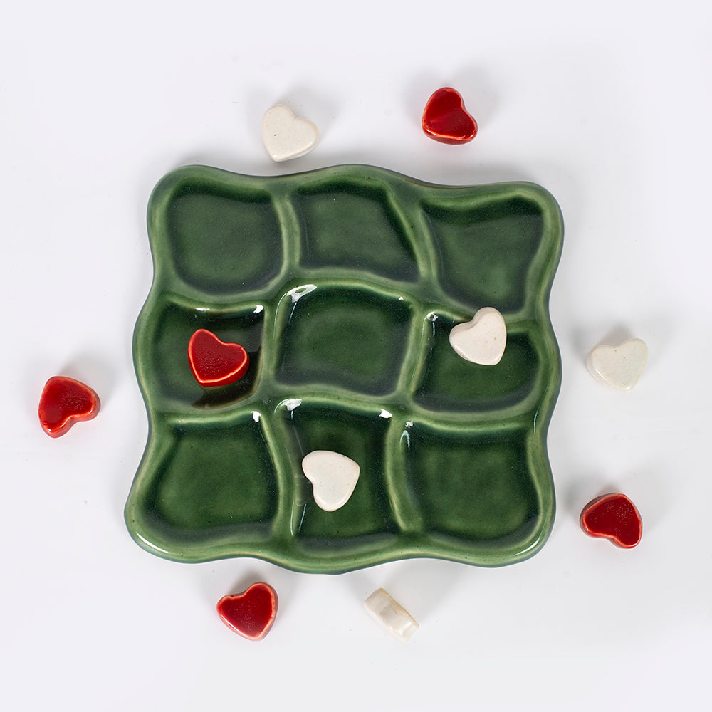 Valentine themed Ceramic Tic Tac Toe